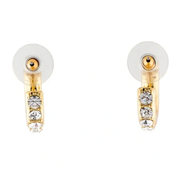 Lele Sadoughi Crystal Chunky Pave Huggie Hoop Earrings - Picture 6 of 11